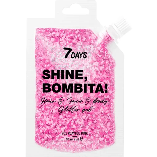 7 DAYS GEL GLITTER CORPO E CAPELLI 901 PLAYFUL PINK 90 ML