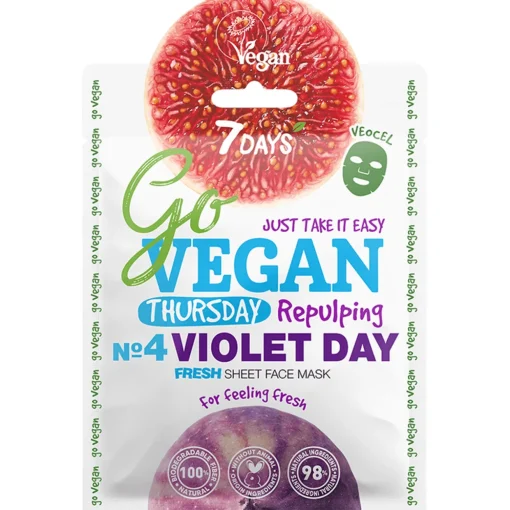 7 DAYS GoVEGAN MASCHERA VISO IN TESSUTO THURSDAY VIOLET DAY 25 GR.