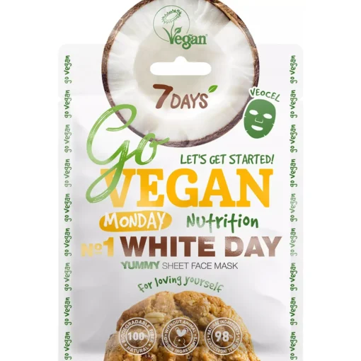 7 DAYS GoVEGAN MASCHERA VISO IN TESSUTO MONDAY WHITE DAY 25 GR.
