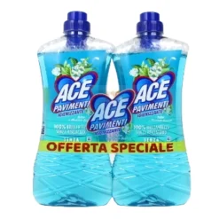 ACE PAVIMENTI IGIENIZZANTE SENZA CANDEGGINA TALCO e MUSCHIO BIANCO 1000 ML x 2 PEZZI
