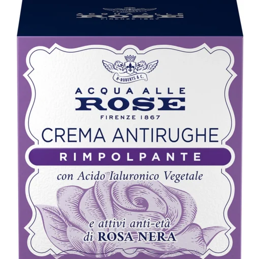 ACQUA ALLE ROSE CREMA ANTIRUGHE RIMPOLPANTE CON ACIDO IALURONICO VEGETALE E ATTIVI DI ANTIETA' DI ROSA NERA 50 ML
