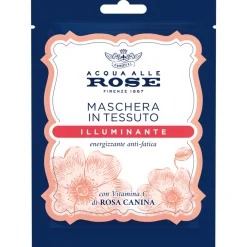 ACQUA ALLE ROSE MASCHERA IN TESSUTO ILLUMINANTE ENERGIZZANTE ANTI FATICA CON VITAMINA C DI ROSA CANINA
