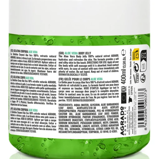 AGRADO ALOE VERA GELATINA COPO IDRATA E RINFRESCA VASO 400 ML