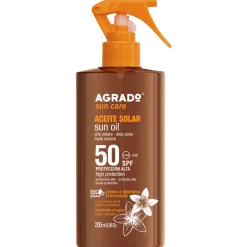 AGRADO SOLAR ACEITE - OLIO - SPF50 RESISTENTE ALL'ACQUA TRIGGER 200 ML