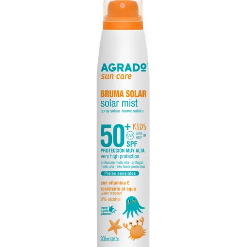 AGRADO SOLAR BRUMA KIDS SPF50+ SPRAY CON VITAMINA E RESISTE ALL'ACQUA 200 ML