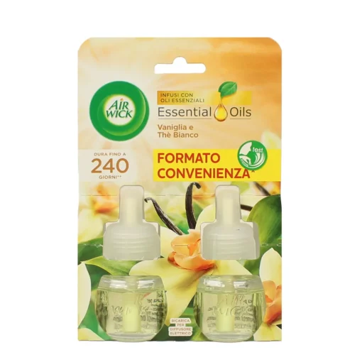 AIRWICK DIFFUSORE ELETTRICO RICARICA VANIGLIA e THE' BIANCO 2 PEZZI