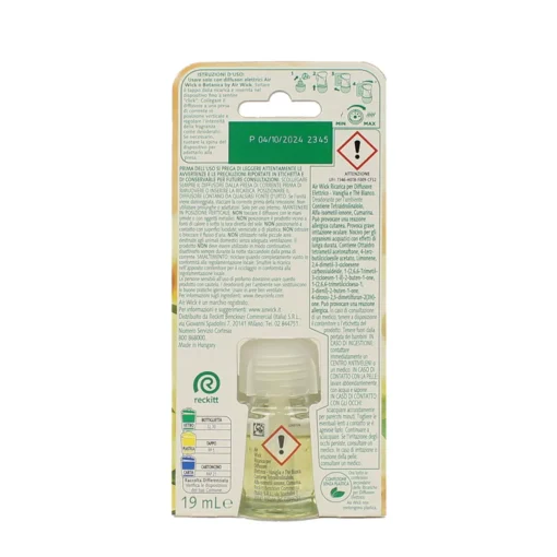 AIRWICK DIFFUSORE ELETTRICO RICARICA VANIGLIA E THE' BIANCO 120 GIORNI