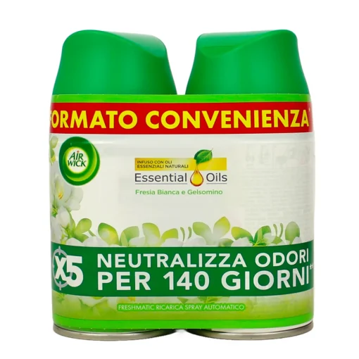 AIRWICK FRESHMATIC SPRAY AUTOMATICO RICARICA BIPACCO 2x250 ML FRESIA BIANCA E GELSOMINO