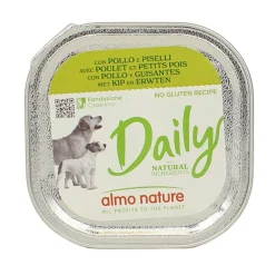ALMO NATURE DAILY CANE VASCHETTA 100 GRAMMI CON POLLO e PISELLI