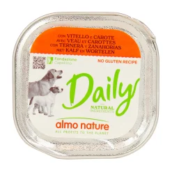ALMO NATURE DAILY CANE VASCHETTA 100 GRAMMI CON VITELLO e CAROTE