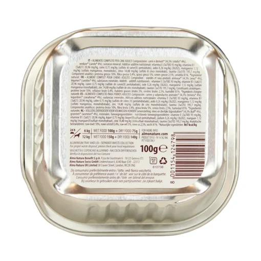 ALMO NATURE DAILY CANE VASCHETTA 100 GRAMMI CON VITELLO e CAROTE