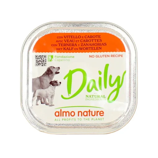 ALMO NATURE DAILY CANE VITELLOeCAROTE VASCHETTA 300 Grammi