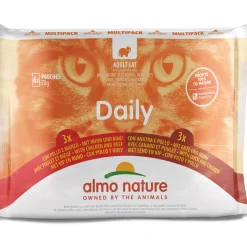ALMO NATURE DAILY GATTO 6 BUSTE DA 70 GRAMMI > 3 CON POLLO e MANZO - 3 CON ANATRA e POLLO