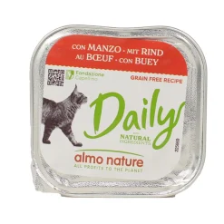 ALMO NATURE DAILY GATTO VASCHETTA 100 GRAMMI CON MANZO
