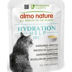 ALMO NATURE HYDRATION HELP FHC GATTO BRODO DI SARDINE BUSTA 50 grammi