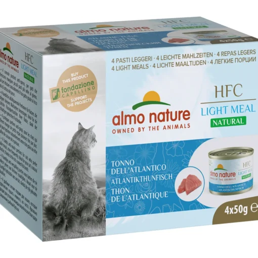 ALMO NATURE NATURAL GATTO 4 LATTINE da 50 grammi TONNO DELL' ATLANTICO