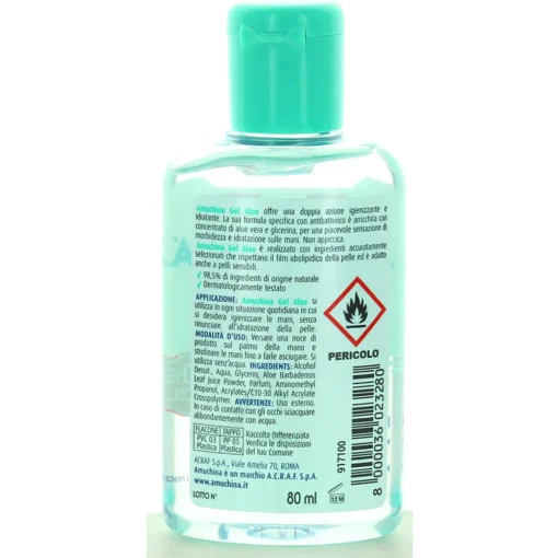 AMUCHINA GEL ALOE IDRATANTE DISINFETTANTE MANI 80 ML.