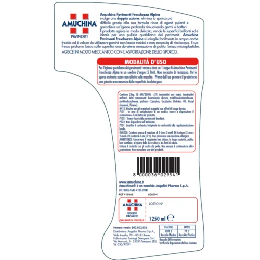 AMUCHINA PAVIMENTI SENZA RISCIACQUO FRESCHEZZA ALPINA 1250 ML