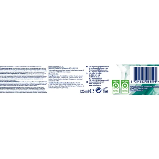 AQUAFRESH DENTOFRICIO ACTIVE FRESH CON MENTOLO 125 ML