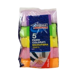 ARCASA 5 PANNI COLORATI IN MICROFIBRA 100% MISURE 20x30