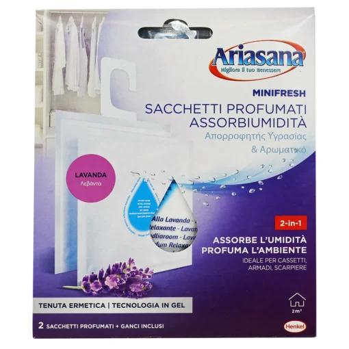 ARIASANA ASSORBIUMIDITA' BUSTE APPENDIBILI RELAX LAVANDA 100 GRAMMI 2 PZ