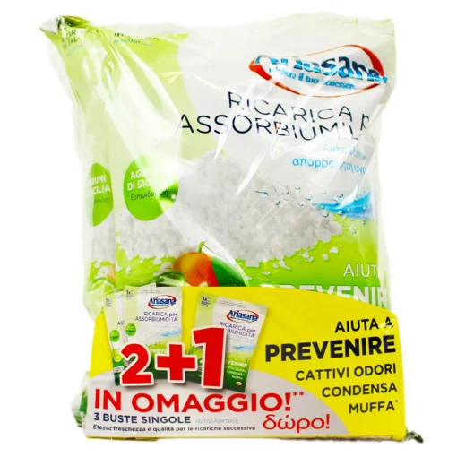 ARIASANA ASSORBIUMIDITA' RICARICA AGRUMI DI SICILIA 3 BUSTE 450 GRAMMI CADAUNA