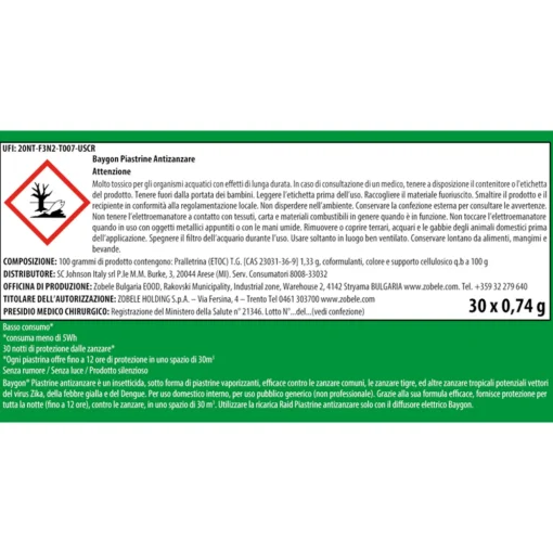 BAYGON PIASTRINE RICARICA 30 PEZZI