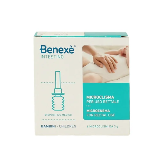 BENEXE' INTESTINO 6 MICROCLISMI PER BAMBINI DA 3 grammi CON GLICEROLO, MALVA E CAMOMILLA