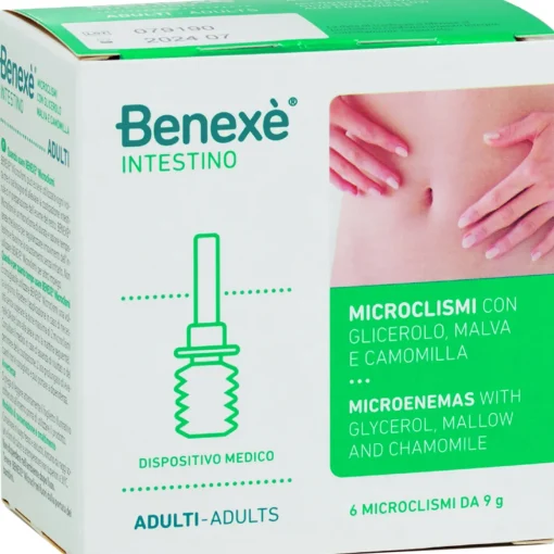 BENEXE' INTESTINO 6 MICROCLISMI PER ADULTI DA 9 grammi CON GLICEROLO, MALVAE CAMOMILLA