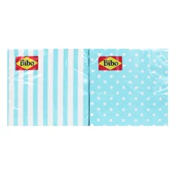 BIBO DECOR TOVAGLIOLI OVATTA 33x33 3 VELI 20 PZ BLU TIFFANY