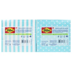 BIBO DECOR TOVAGLIOLI OVATTA 33x33 3 VELI 20 PZ BLU TIFFANY
