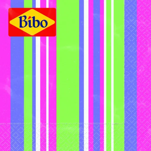 BIBO DECOR TOVAGLIOLI OVATTA 33x33 3 VELI 20 PZ VERDE / FUCSIA