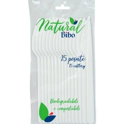 BIBO NATURAL 15 COLTELLI BIODEGRADABILI E COMPOSTABILI