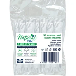 BIBO NATURAL 50 PALETTINE CAFFE' IN LEGNO IMBUSTATE COMPOSTABILI PALETTE