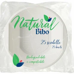 BIBO NATURAL 25 SCODELLE BIODEGRADABILI e COMPOSTABILI 500cc