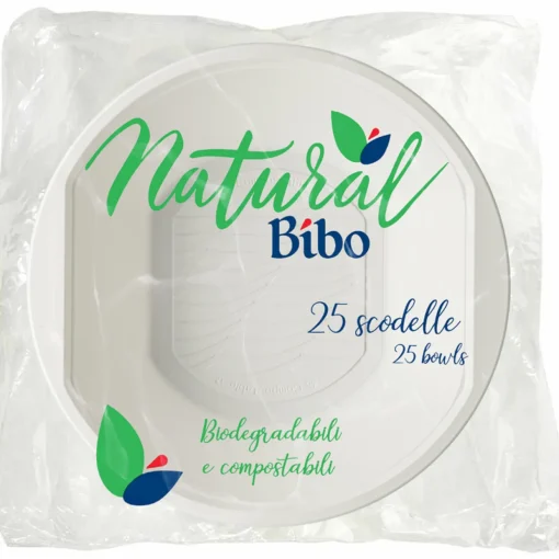 BIBO NATURAL 25 SCODELLE BIODEGRADABILI e COMPOSTABILI 500cc