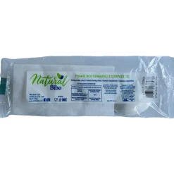 BIBO NATURAL TRIS BIANCO POSATE FORCHETTA, COLTELLO, CUCCHIAIO, TOVAGLILO 30x30 1 VELO BIODEGRADABILI e COMPOSTABILI