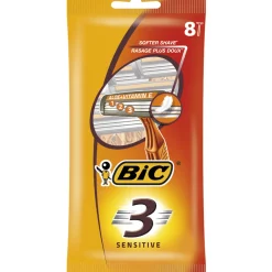 BIC RASOIO SENSITIVE 3 LAME USA & GETTA 8 PEZZI