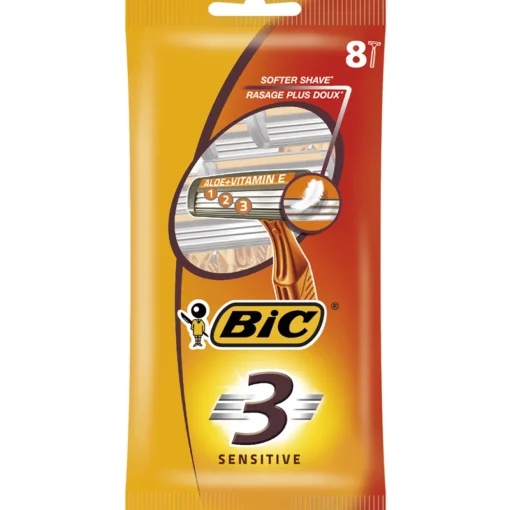 BIC RASOIO SENSITIVE 3 LAME USA & GETTA 8 PEZZI