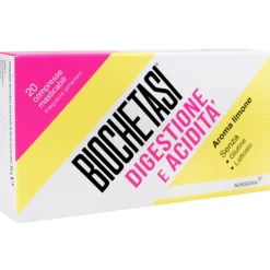 BIOCHETASI DIGESTIONEeACIDITA'20 COMPRESSE MASTICABILI INTEGRATORE ALIMENTARE