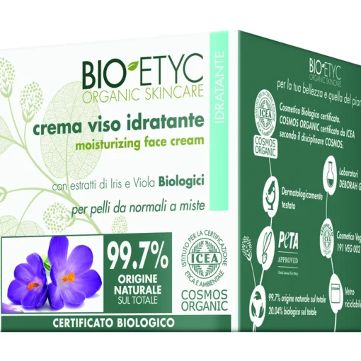 BIOETYC ORGANIC SKINCARE CREMA VISO IDRATANTE ESTRATTI IRIS E VIOLA PELLI DA NORMALI A MISTE 50 ML