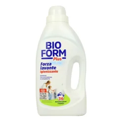 BIOFORM PLUS DETERSIVO IGIENIZZANTE LIQUIDO BUCATO LAVATRICE OLIO ESSENZIALE DI BERGAMOTTO 36 LAVAGGI 1625 ML.