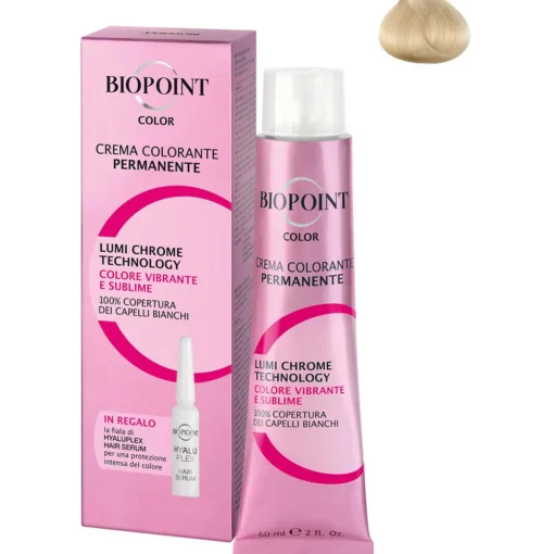 BIOPOINT 10 BIONDO PLATINO + FIALA SERUM PERSONAL PROFESSIONAL COLOR CREMA COLORANTE PERMANENTE