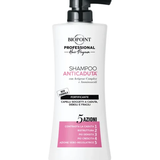 BIOPOINT PROFESSIONAL ANTICADUTA SHAMPOO FORTIFICANTE 5 AZIONI CAPELLI SOGGETTI A CADUTA, DEBOLI E FRAGILI 400 ML