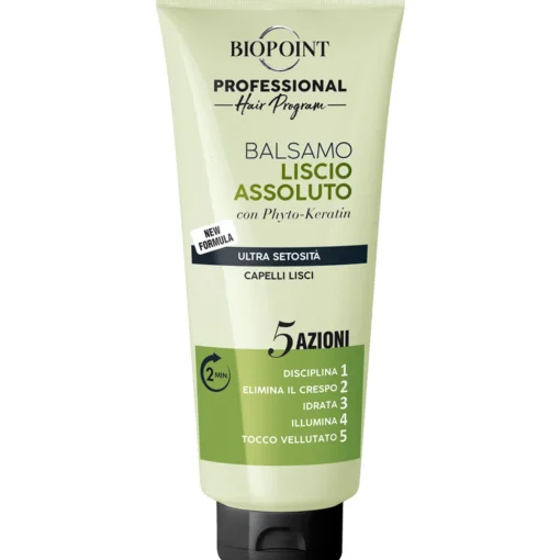 BIOPOINT PROFESSIONAL LISCIO ASSOLUTO BALSAMO FORMULA ULTRA SETOSITA' 5 AZIONI CAPELLI LISCI TUBO 350 ML