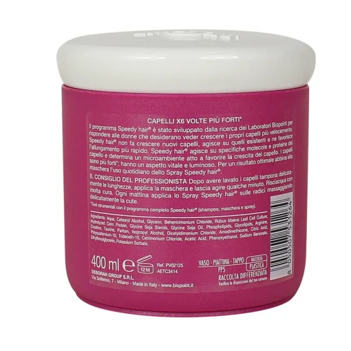 BIOPOINT PROFESSIONAL MASCHERA CAPELLI SPEEDY HAIR CAPELLI PIU' FORTI, PIU' LUNGHI, CRESCITA PIU' VELOCE 400 ML