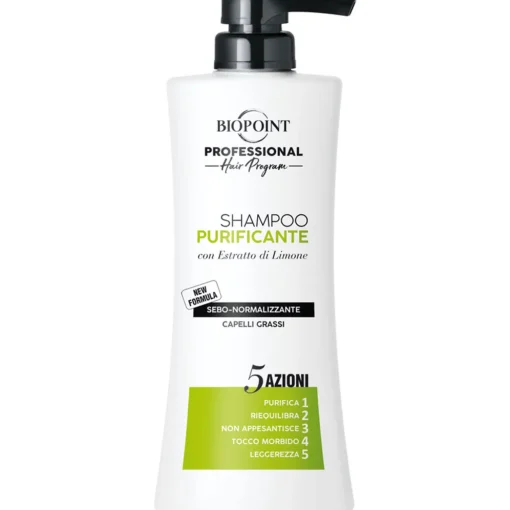 BIOPOINT PROFESSIONAL SHAMPOO PURIFICANTE SEBO NORMALIZZANTE 5 AZIONI CAPELLI GRASSI 400 ML