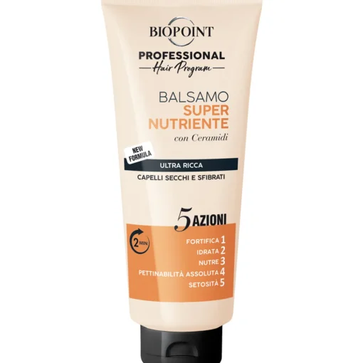 BIOPOINT PROFESSIONAL SUPER NUTRIENTE BALSAMO 5 AZIONI ULTRA RICCA CAPELLI SECCHI E SFIBRATI TUBO 350 ML