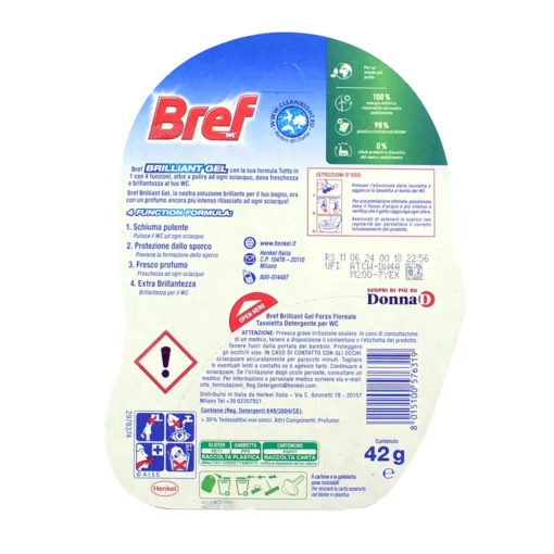 BREF WC BRILLIANT GEL TUTTOin1 MONO TAVOLETTA FORZA FLOREALE