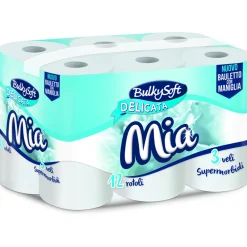 BULKYSOFT IGIENICA MIA DELICATA 12 ROTOLI 3 VELI 175 STRAPPI A ROTOLO